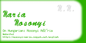 maria mosonyi business card